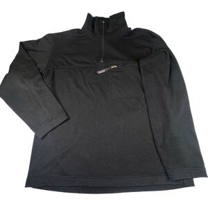 !!! SOLD !!!! Pullover Men's Medium Black Gorpcore Waffle Fleece 1/4 Zip